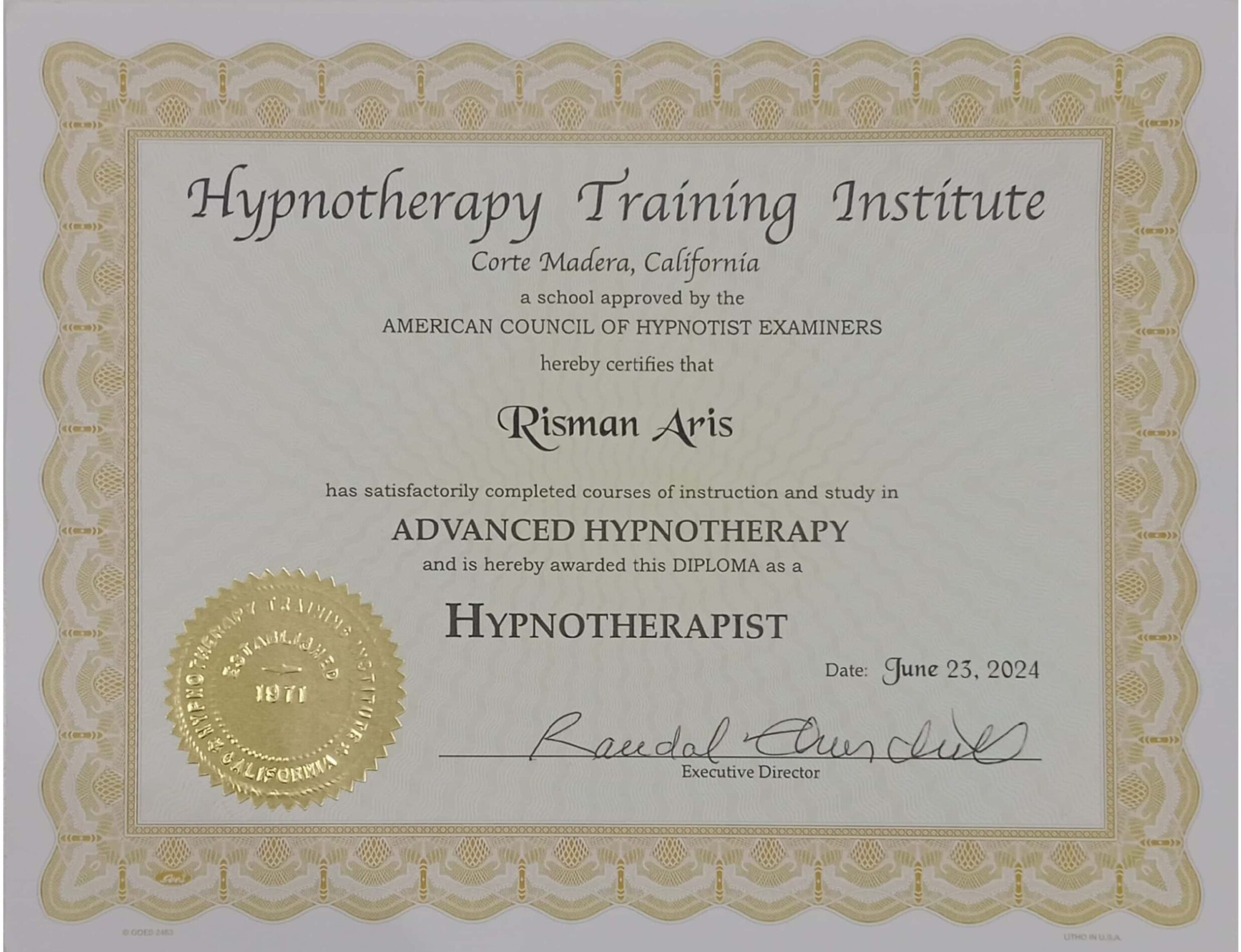 Hypnosis Training Institute, ACHE